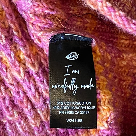 NIC+ZOE Pink and Orange Crew Neck Sweater - Picture 3 of 10